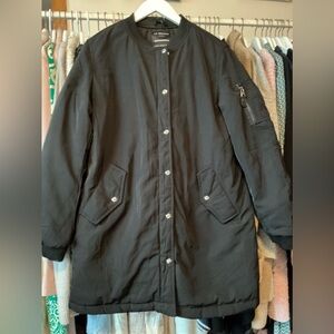 Le Marias Los Angels long Women's Black Bomber Jacket size medium